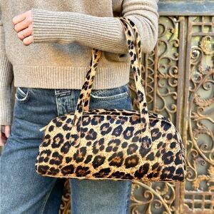 NWOT MANSUR GAVRIEL HELIOS SHOULDER BAG - LEOPARD PONYHAIR